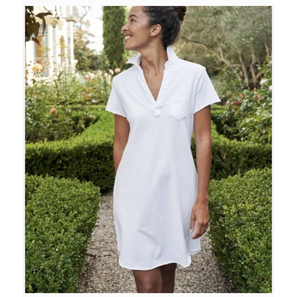 Frank & Eileen Tee Lab White Cotton Polo T-Shirt Dress LAB428HJ XS heritage‎